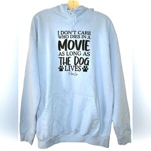 Piper Lou "As Long As The Dog Lives" Graphic Hoodie - Light Blue - Size Large